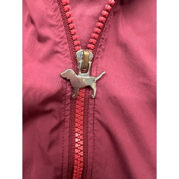 Victoria's Secret PINK Campus Anorak Sequin Jacket M L Dog Logo Y2K Burgundy - Picture 6 of 12